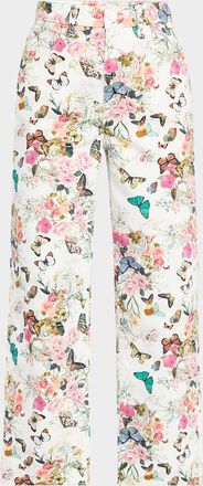 L'agence June Exclusive Print Crop Stovepipe Jeans