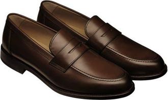 CHARLES TYRWHITT Leather Penny Loafers in Chestnut Brown at Nordstrom, Size 10.5