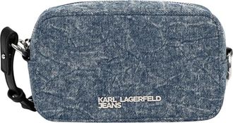 Karl Lagerfeld Dames, Tassen, Blauw, Maat: ONE Size Katoen