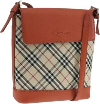 Burberry Pre-owned Cross Body Bags, female, Beige, Size: ONE SIZE Pre-owned Canvas Shoulder Bag