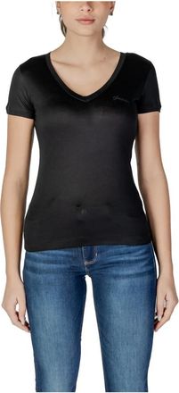 Guess Stijlvolle V-hals Lyocell T-shirt - Dames - T-shirts - Zwart - XS - Tops