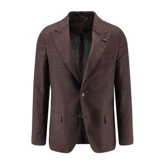Lardini Blazer monopetto con revers a lancia - - Suits - Uomo - Marrone - XL