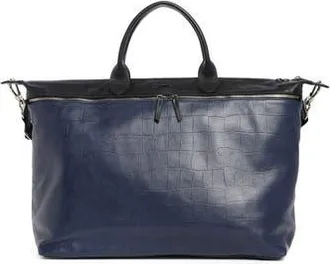 Longchamp Croc Embossed Gym Bag in Black/blue at Nordstrom Rack