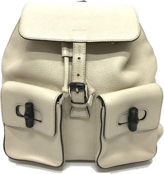 Gucci White Leather Backpack (Pre-Owned)
