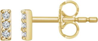Diamond2Deal 14K Gold.05ct Lab-Grown Diamond Bar Stud Earrings Clarity SI, Color G-H