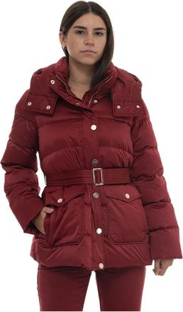 Liu Jo Hooded Down Jacket - Dames - Gewatteerde jassen - Rood - XL - Leer - Jassen