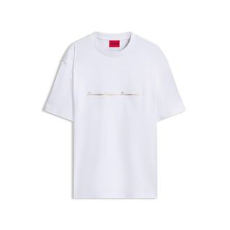 HUGO BOSS Relaxed-fit T-shirt with zigzag stitching detail