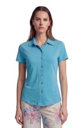 Lords of Harlech Womens Shelley Short Sleeve Shirt in Teal at Nordstrom, Size X-Large