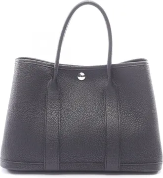 Herm&egrave;s Black Negonda Leather Handbag Tote Bag (Pre-Owned)