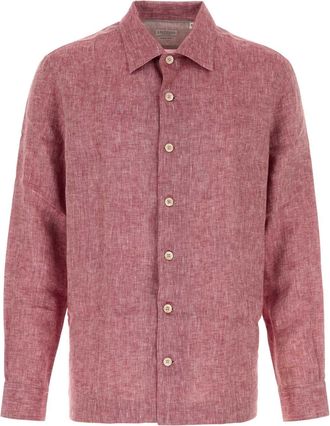 Brunello Cucinelli Brunello Cucinelli Melange Tyrian Purple Linen Shirt