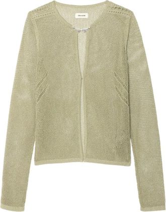 Zadig&Voltaire Cardigans, female, Green, Size: XS Saya Open-knit Cardigan