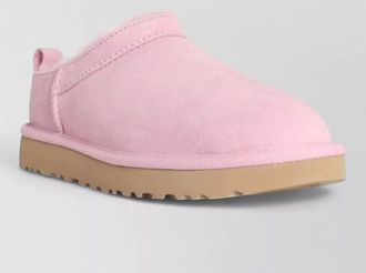 UGG micro suede boots pull tab rubber sole
