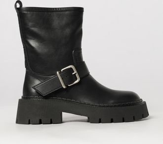 Vic Mati&eacute; Calfskin Biker Boots with Straps and Lug Sole