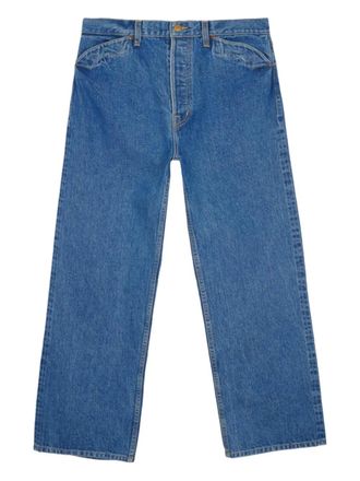 Brain Dead Type 00 logo-patch jeans - Blue