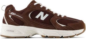 New Balance Unisex 530 en Marr&oacute;n/Blanco, Cuero, Talla 37.5