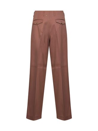 Golden Goose Womens Wide-Leg Trousers Journey Bronze Pink Wool Virgin