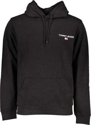 Tommy Hilfiger Zwarte hoodie met logoprint - Heren - Hoodies - Zwart - 2XL - Katoen - Hoodies & sweatvesten
