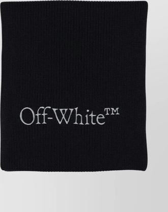 Off-white logo-knit wool scarf