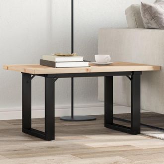 vidaXL Vidaxl - Mesa De Centro Marco O Madera Maciza Pino Y Acero 80x50x40,5 Cm