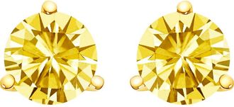 House of Brilliance 14K Gold 3-Prong Martini Set 1.0 Cttw Yellow Lab Grown Diamond Solitaire Stud Earrings at Nordstrom