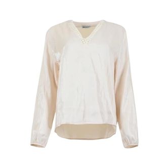 Maicazz Dames, Blouses & Shirts, Beige, Maat: M Leer