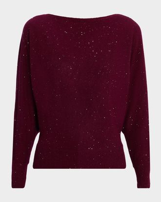 Sofiacashmere High-Neck Sequin Cashmere Sweater