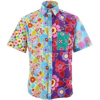 Loud Elephant Regular Fit Short Sleeve Shirt - Random Mixed Panel - Floral