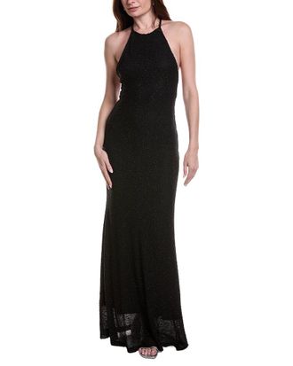 CHRISTOPHER ESBER Imber Metallic Halter Dress