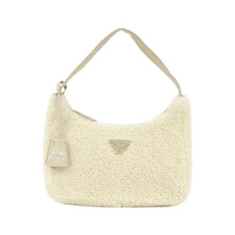 Prada Pre-owned Shoulder Bags, female, Beige, Size: ONE SIZE Pre-owned Montone R Shoulder Bag