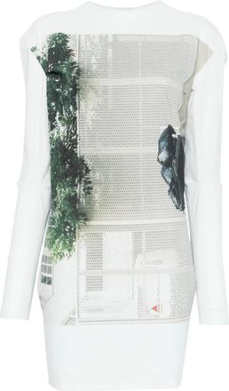 Issey Miyake Street View top met grafische print - Blauw