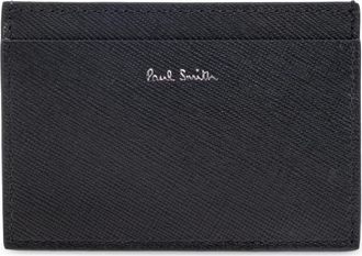 Paul Smith Leren Kaarthouder met Print - Heren - Portefeuilles - Zwart - ONE Size - Leer - Accessoires