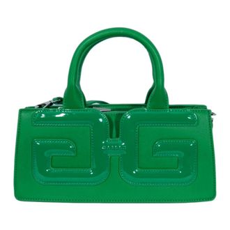 Gaëlle Paris Handbags, female, Green, ONE SIZE, Green Patent Leather Hand Bag with Maxi Patch