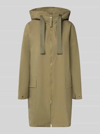 G-Lab Regenmantel mit Kapuze und Zweiwege-Rei&szlig;verschluss Modell UNA in Oliv, Gr&ouml;&szlig;e XS