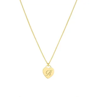 Set & Stones Alice Initial Heart Pendant Necklace in Gold/r at Nordstrom