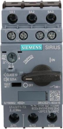 SIEMENS Interruptor Autom&aacute;tico Para Motor 3p 12,5 Kw 20-25 A 1z 1r S0 3rv2021-4da15