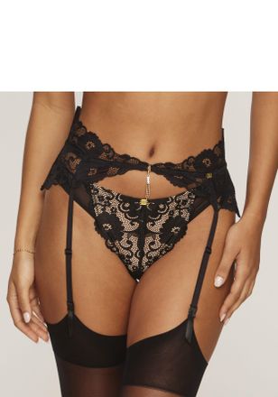 Jette Strapsg&uuml;rtel JETTE, Damen, Gr. 48/50, schwarz (schwarz, karamell), Spitze, Obermaterial: 90% Polyamid, 10% Elasthan, Strumpfhalter Strapsg&uuml;rtel, aus f