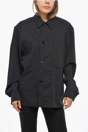 Christophe Lemaire Cotton Saharan Shirt with Hidden Buttoning size M