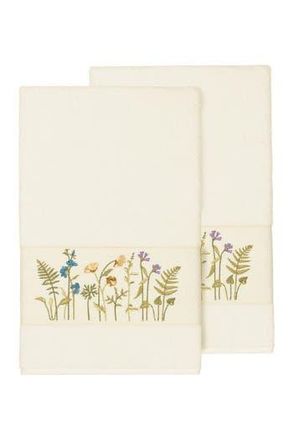Linum Home Textiles Serenity Embellished Bath Towel - Set of 2 - Cream at Nordstrom Rack