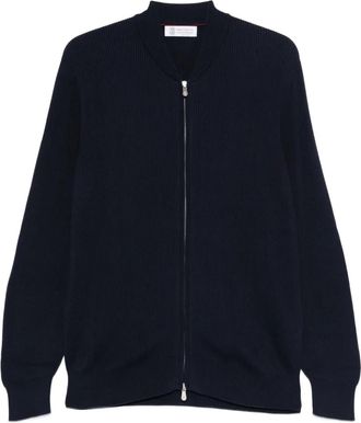 Brunello Cucinelli Geribbelde trui met rits - Blauw