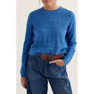 Seasalt Cornwall Kinter Organic Cotton Crewneck Sweater in Sailboats at Nordstrom, Size 14