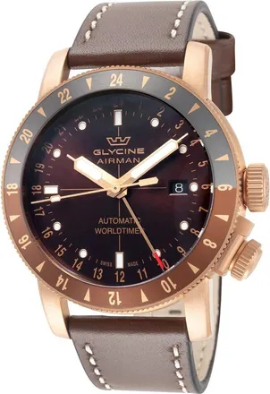Glycine Mens Airman Contemporary Bronze Gmt Watch