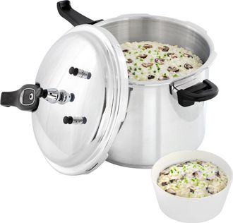 MegaChef 9.5 Quart Induction and Stovetop Pressure Cooker with Steamer