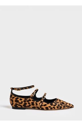 Marion Parke Francine Flat Mary Jane Shoes Haircalf in Leopard at Nordstrom, Size 37.5