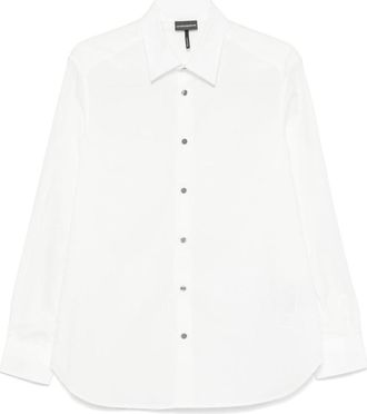 Emporio Armani White Logo Jacquard Shirt