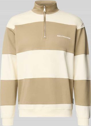 Marc O'Polo Denim Marc OPolo Denim Relaxed Fit Troyer aus reiner Baumwolle in Mittelbraun, Gr&ouml;&szlig;e XXL