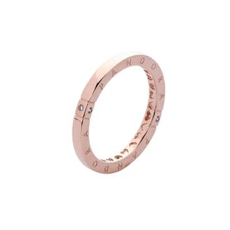 Pandora Logo And Hearts Ring - female - Pandora - Rings - Pink - 50 MM - Accessories
