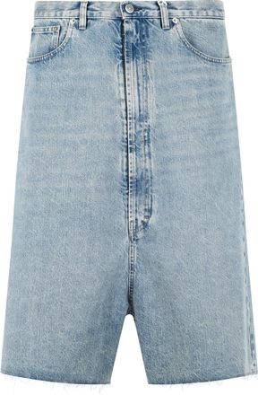 Maison Margiela Light Blue Cotton Bermuda Shorts