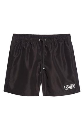 Amiri MA Core Logo Swim Trunks in Black at Nordstrom, Size Xx-Large