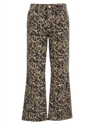 Kut from the Kloth Womens Kelsey Denim Kick Flare Jeans In Leopard Print
