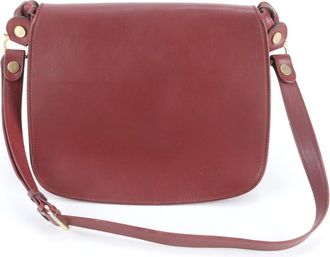 Cartier Wine Red Leather Handbag Shoulder Bag Tote Bag (Pre-Owned)
